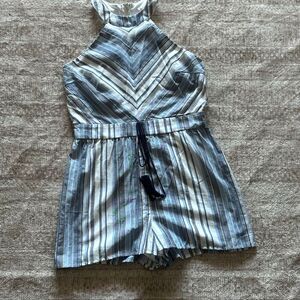 Crystal Sky Size Large Striped Romper sleeveless